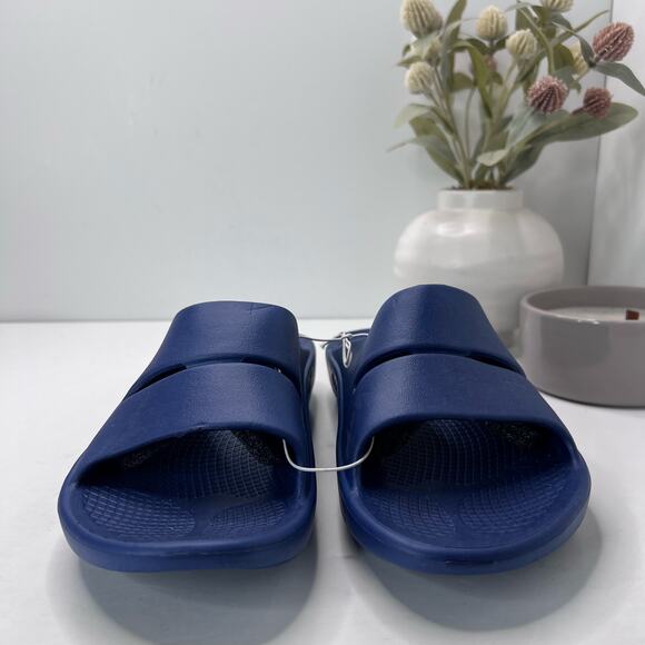 OOFOS OOahh Sport Slide Slip On Blue Women 10/Men 8 NWT Cushion Comfort Shoe - Picture 3 of 10